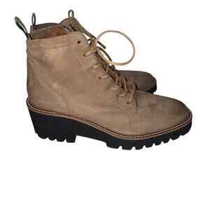 Paul Green Tan Suede Leather Lace Up Women's Ankle Boots SZ 6 Made in Austria